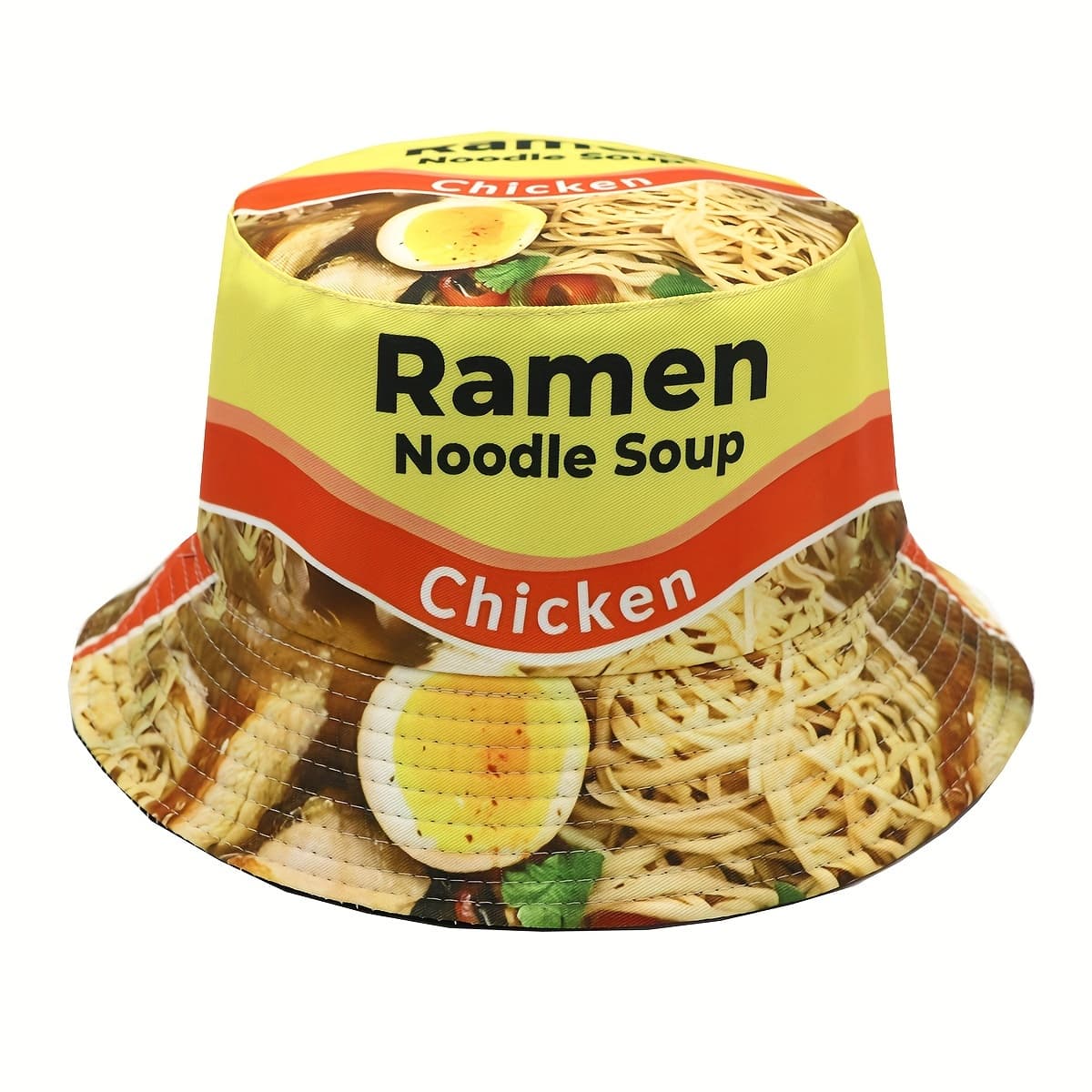 TEMU 1pc Of Creative And Ramen Print Bucket Hat, Lightweight Double-sided Bucket Hat For Outdoor Leisure