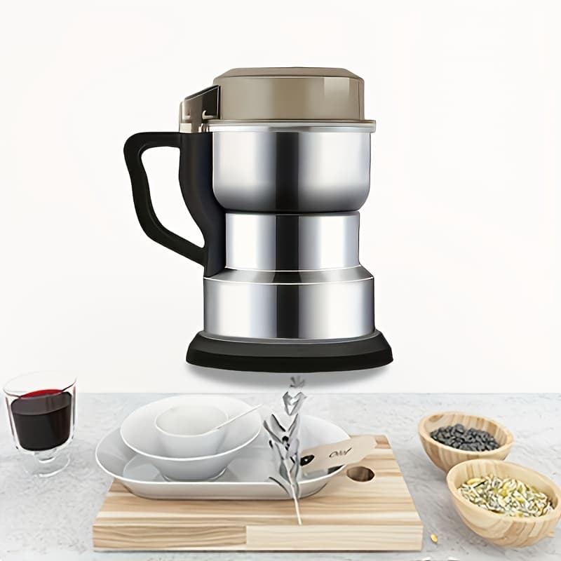TEMU Electric Coffee Grinder, 10-second Fast Grinding, 4-blade Stainless Steel Spice Grinder, 400ml Food Grinder For Beans, Nuts, Grains, Home Kitchen, Coffee Shop, Camping, Rv Use