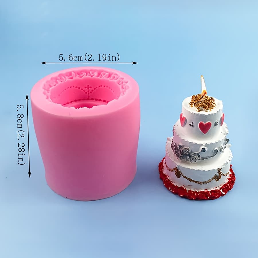TEMU 3-tiered 3d Cylindrical Decorative Piece For Weddings, Handmade Scented Candle Resin Casting Gypsum Liquid Silicone Mold