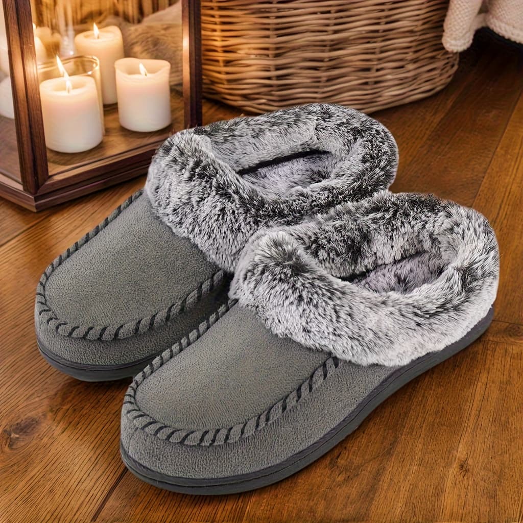 TEMU Women's Hard Shoes - Plush Faux Fur Lined Indoor/outdoor Slippers With Non-slip Base | For Home, Garden & Quick | Machine Washable Design, Women Shoes