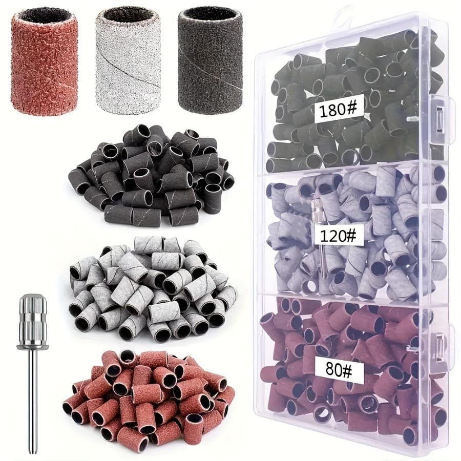 TEMU With A 3/32 Inch , 75 Sand Belts Suitable For Nail Drills, Including # 80, # 120, And # 180 Sand Particles Of Different Thicknesses, Suitable For Use With Electric Nail Drills.