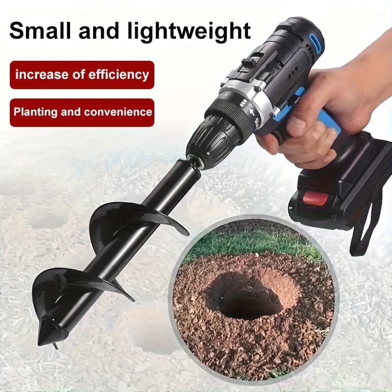 TEMU 1pc Spiral Electric Drill Bit For Planting, Flower Planting Ground Drill Bit, Garden Vegetable Gardening Seedling Planting Drill Bit, Loose Ground Digging Ground Drill Bit, 1.69x8.66 Inch