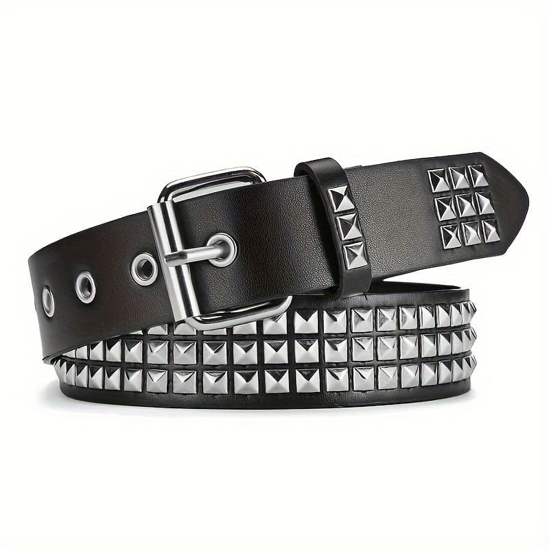 TEMU 's Belt Rivet Belt Heavy Metal Belt Men And Women Punk Hip-hop Rock Style Belt Hardware Jeans Belt Y2k Belt Lady Belts