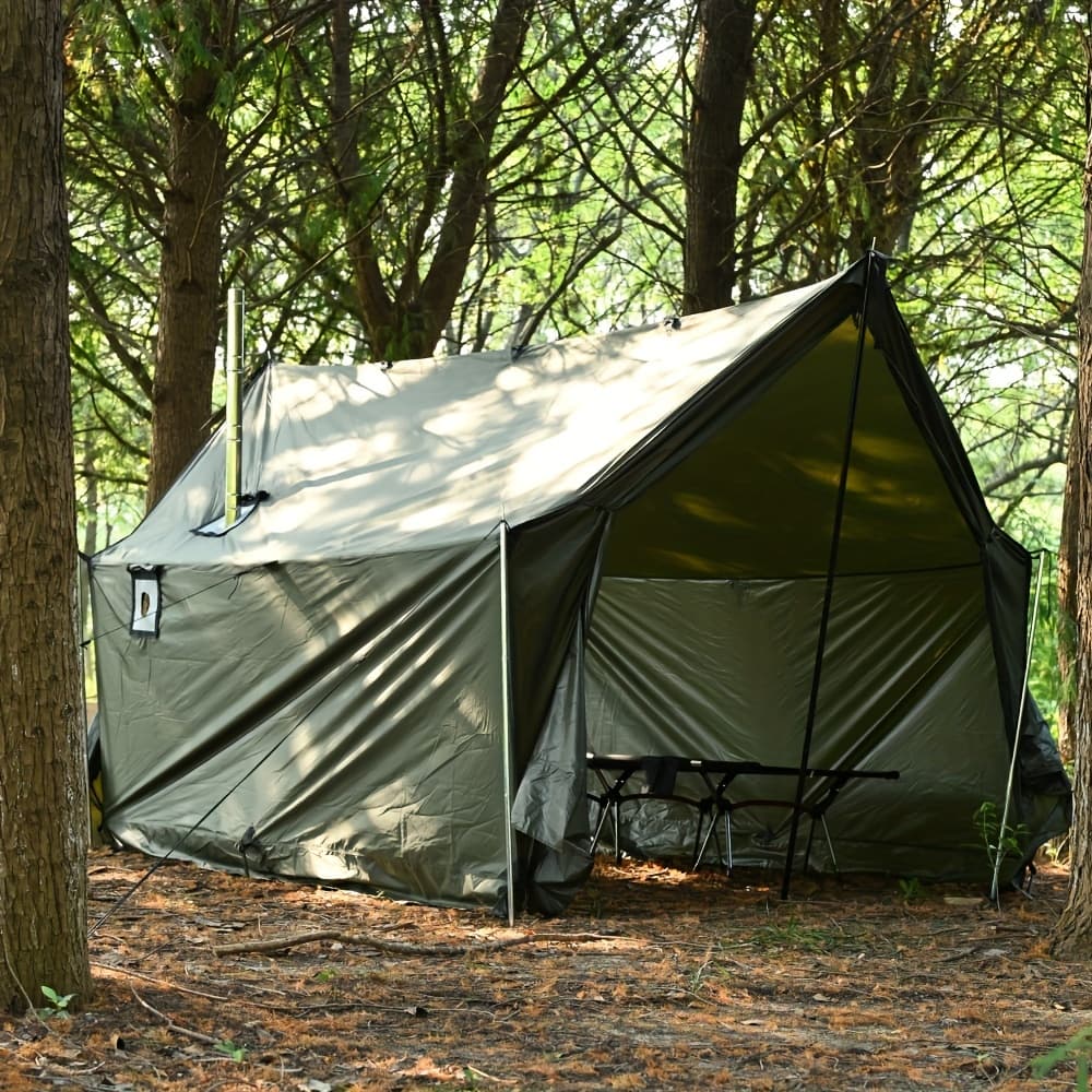 TEMU Hammock Hot Tent With Stove Jack, Spacious Versatile Wall Tent With Snow Skirt, 3000mm High Quality With Zippered Tent Bag