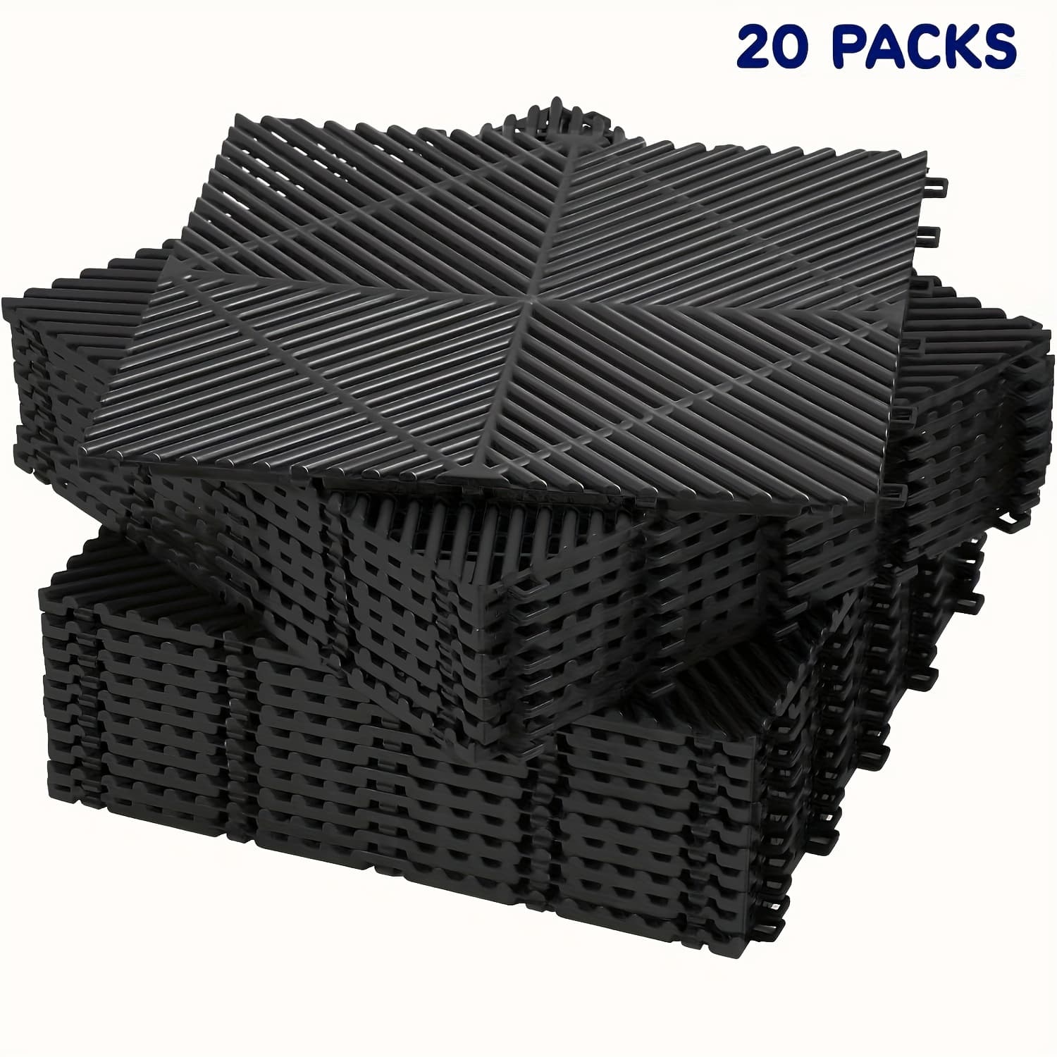 TEMU 20 Packs 16"x 16"x 0.75"(thickness) Interlocking For Garage Floor Tiles, Modular Drainage Floor Mat, Non-slip Splicing Interlocking Drainage Mats Floor Tile For Garage Car Wash Basement, Etc