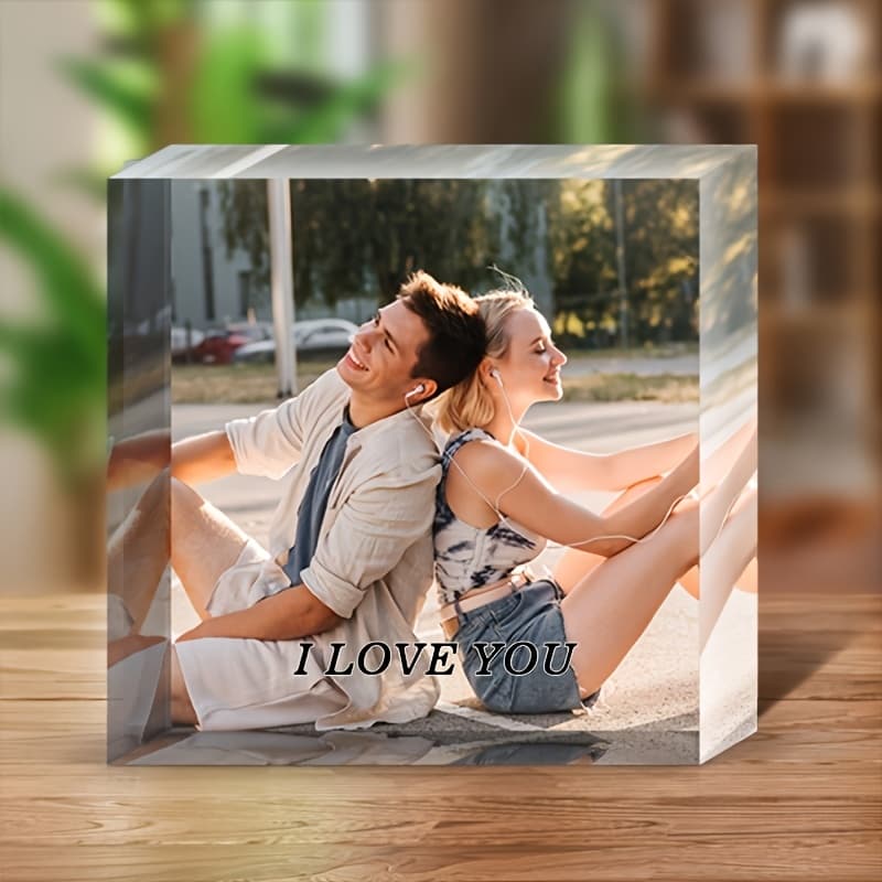 TEMU [2d Flat] 1 Personalized Acrylic Desktop Decoration | Customizable Art Prints, Family , Couple Portraits, Clear And Durable, Ideal For Home Display And