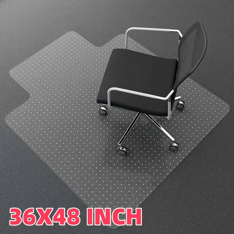 TEMU 48x36 Inchescomputer Office Desk Chair Mats Carpet, Thick 2mm, With Lip, Studded, Slip Resistant, Ergonomic Chair Cushion, Caster Wheel Protection, And Hard For Office And Home Use