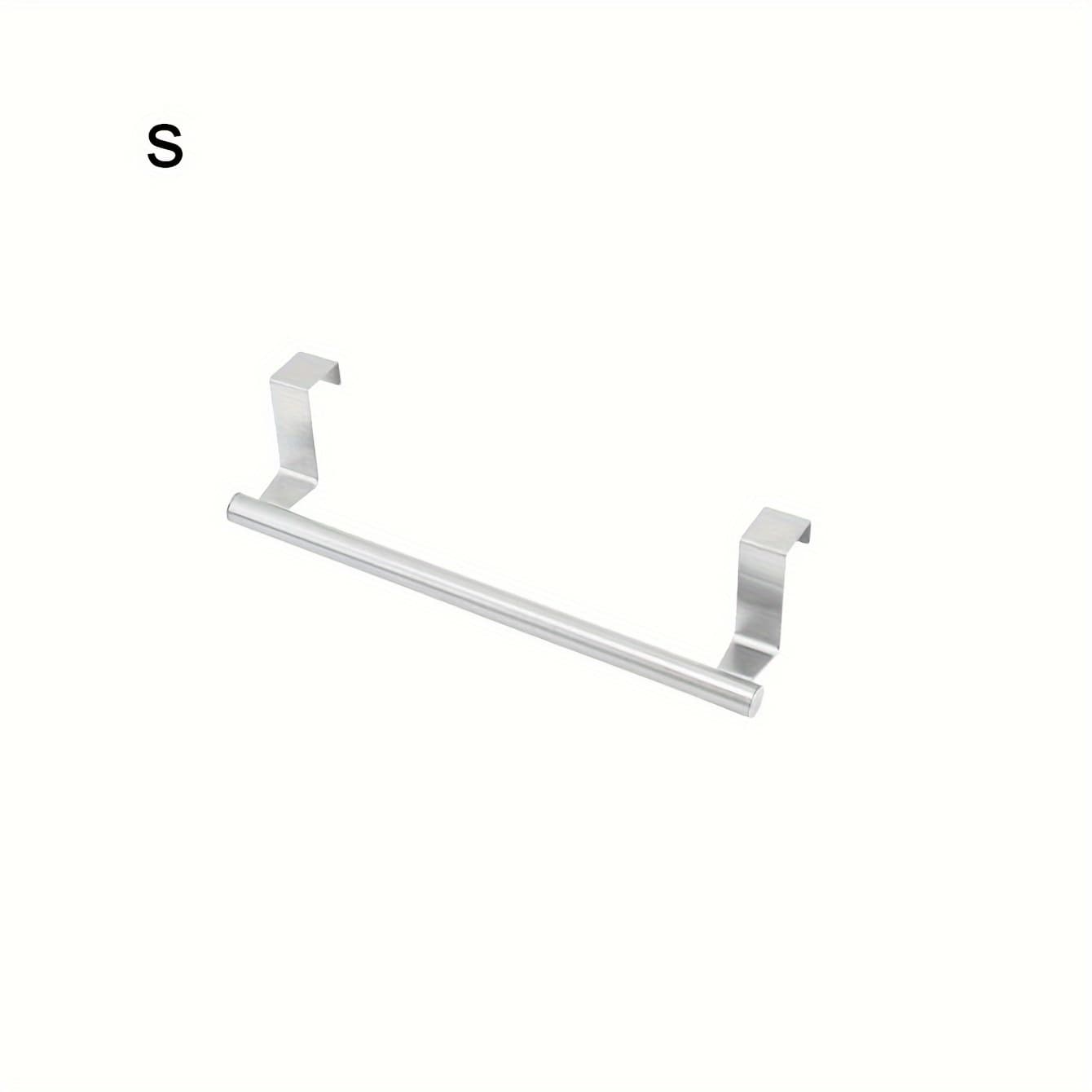 TEMU 1pc Cabinet Door Back Towel Rack Stainless Steel Single Pole Towel Rack Free Punch Cabinet Door Back Rag Hanger Towel Rod