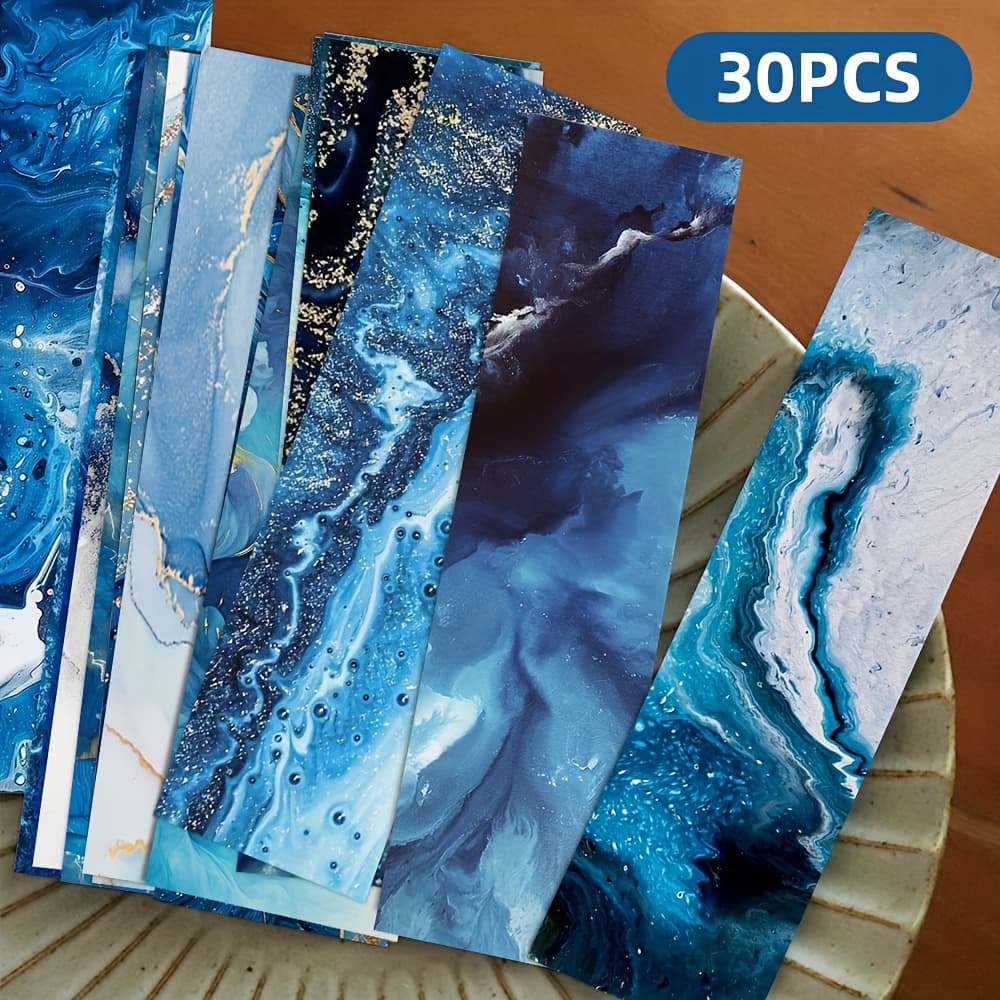 TEMU 30pcs Scxxbsw Ocean-themed Bookmarks - Vibrant & , Durable Paper Page Markers For Journals, Planners, And , Ocean Bookmarks