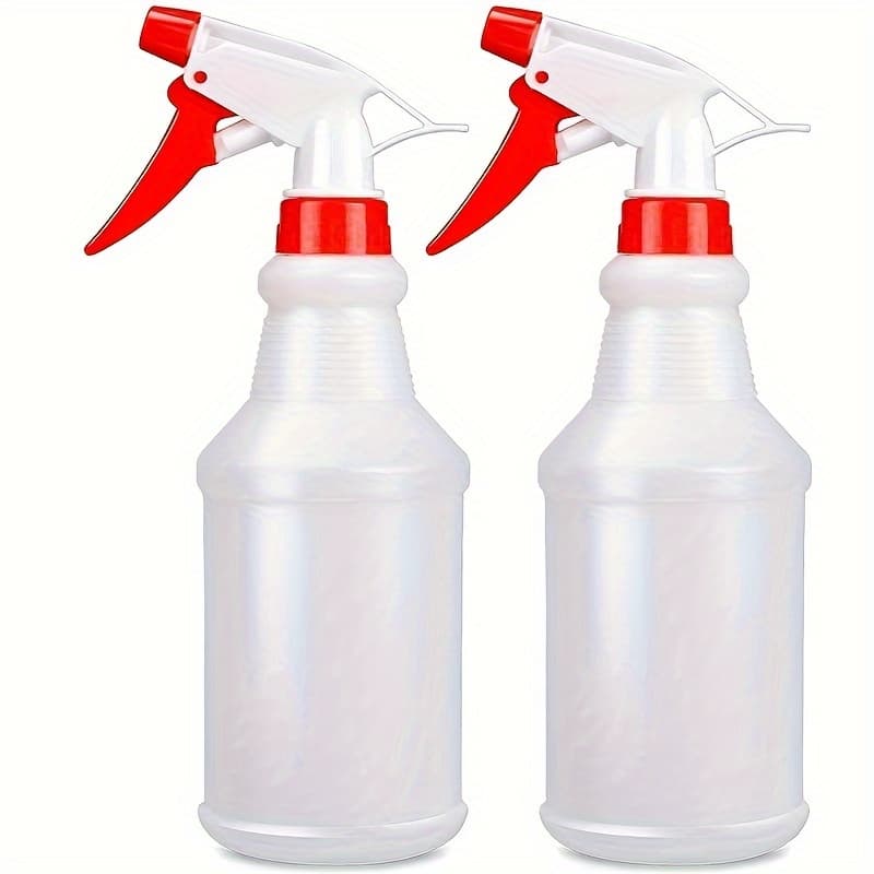 TEMU 2pcs 500ml Sub Packaging Plastic Spray Bottle Acid And Resistant Spray Gun Type White Hand Button Plastic Spray Bottle