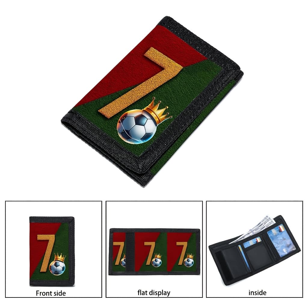 TEMU Football Print Pattern Wallet, Men's Trendy Multifunctional Card Case, Women's Wallet, Lightweight Card Holder