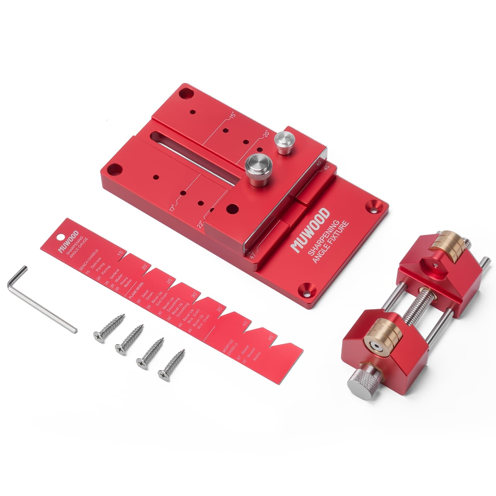 TEMU Professional Chisel & Plane Blade Sharpening System | Adjustable Honing Guide For 0.1"-3.3" , 15°-45° Angle Fixture & Gauge, Kit For Woodworking, & Workshop Use,