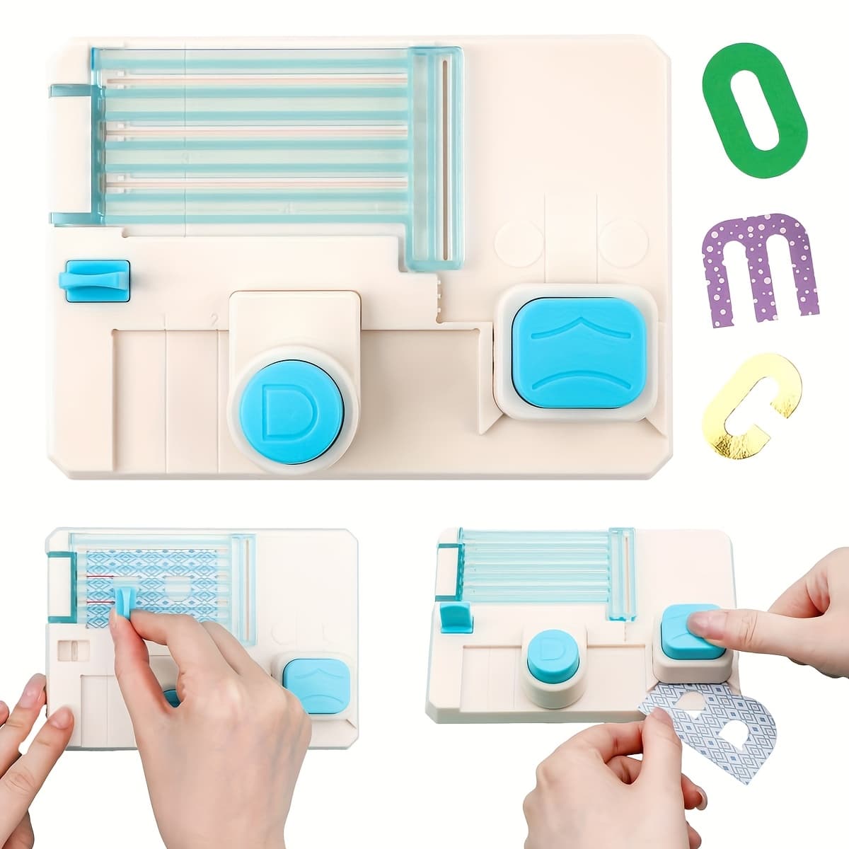 TEMU Alphabet Punch Board, 6 X 4.25 Inch Paper Hole Punch For Craft Cards, Scrapbooking, Party Decorations, Craft Projects