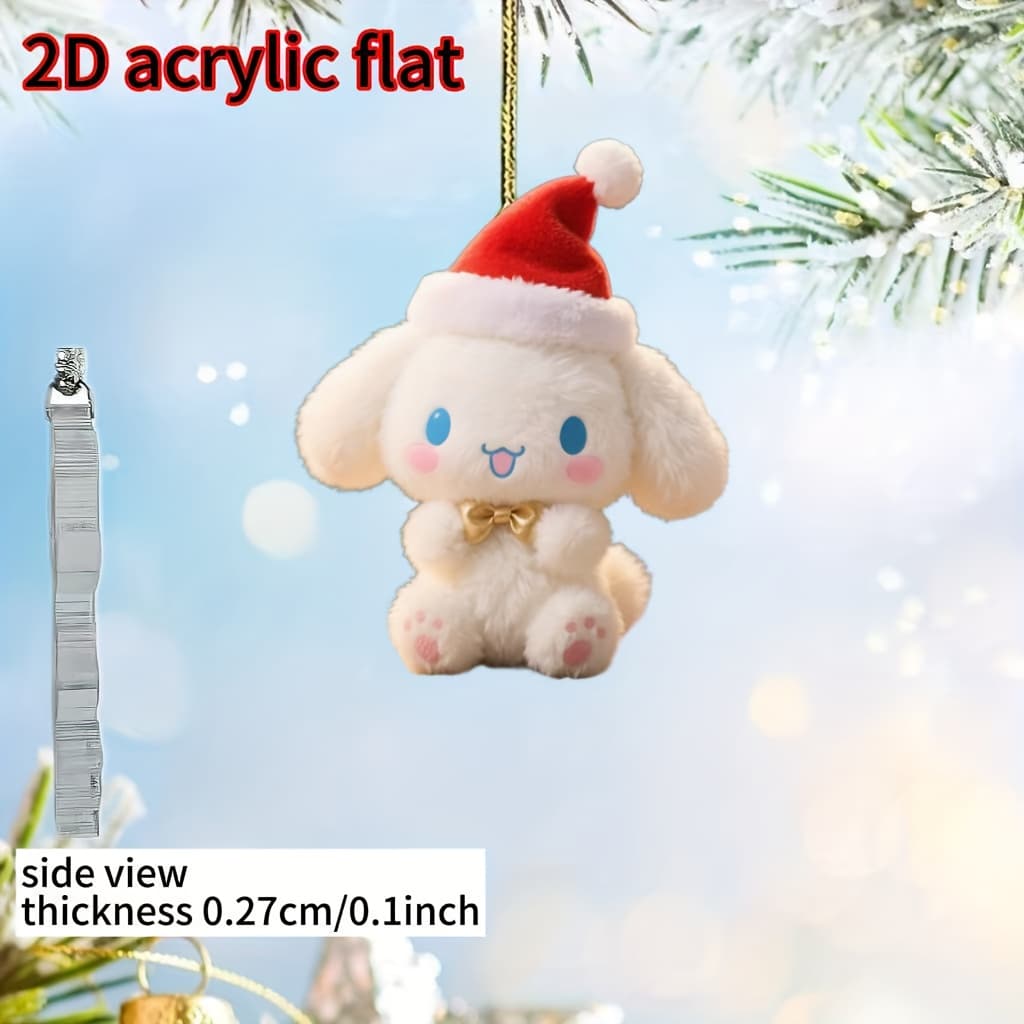 TEMU 2d Flat - [2d Flat] 1pc, Christmas Halloween Acrylic Pendant, Cute Cinnamon Dog, Home Kitchen Decor Hanging Ornament, Holiday Party Hanging Decoration Pendant, Holiday Party Small Gift
