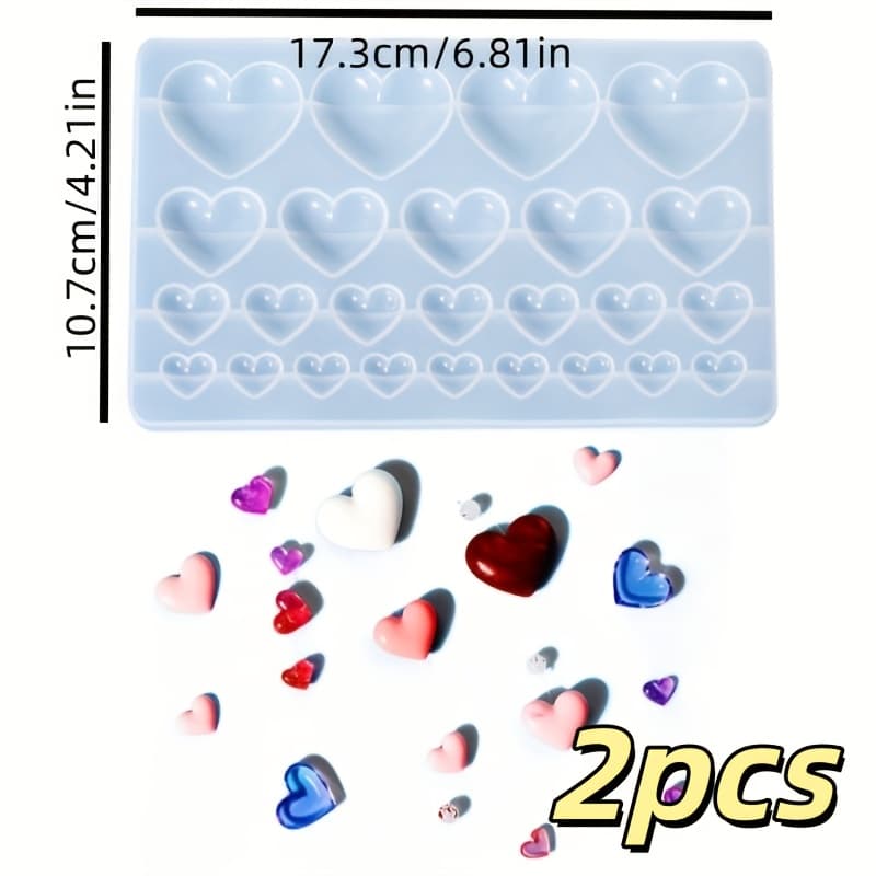 TEMU Resin Casting Molds 2pcs Full-page Love Mold: Valentine's Day, Thanksgiving, Christmas, Day, , Father's Day Decorative Heart-shaped Candle Mold Crafts, Dropping Mold Curtain Jewelry Mold