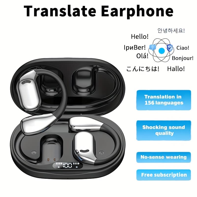 TEMU Real-time Ai Translation Earbuds, A 3-in-1 Wireless 5.4, Of Translating 156 Languages For Ios And , Ideal For Travel, Business, And Learning