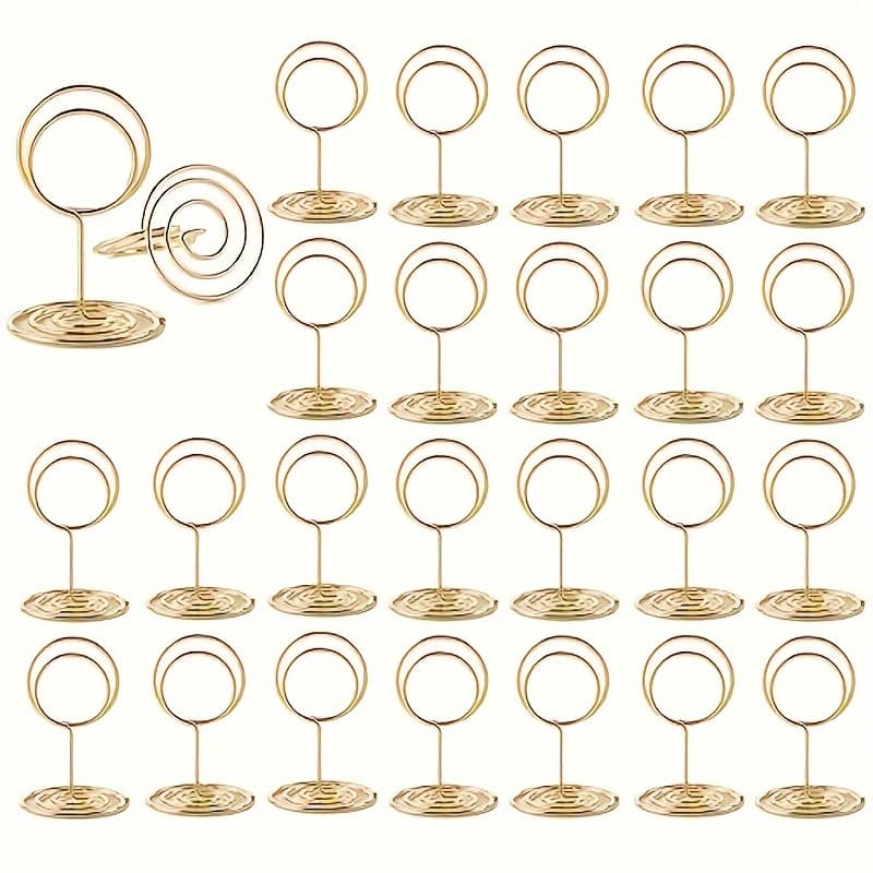 TEMU 26pcs Greeting Card Holder Metal Business Card Holder Number Holder Hotel Wedding Photo Clip Birthday Party Desktop Ornaments