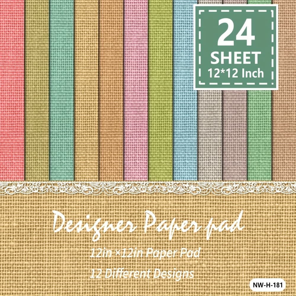 TEMU 24 Sheets 12"x12" Aesthetic Paper - 12 Designs For Diy Craft, Scrapbooking, Planner Stickers, Decorative Gift Wrapping, Bulk Paper Pack, Vintage Plaid Paper