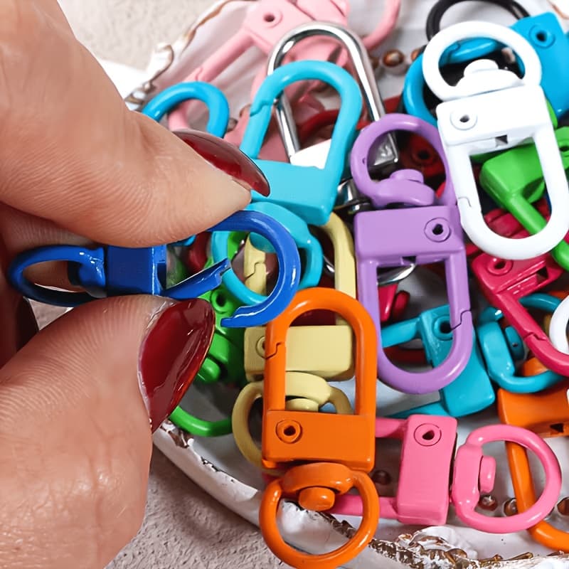 TEMU 29pcs/49pcs Colorful Rotating Lobster Clasps Perfect Bag Charms For Christmas, New Year, Crafts And Handmade Gifts/random Colors