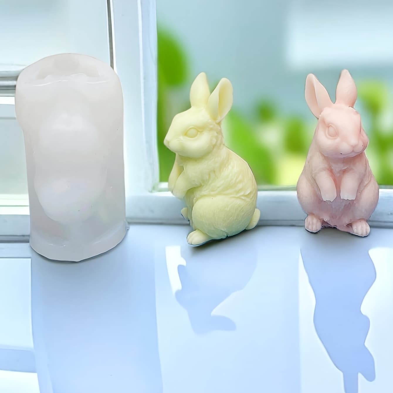 TEMU Standing Rabbit Silicone Mold Easter Rabbit Candle Silicone Mold Three-dimensional 3d Plaster Ornament Mold