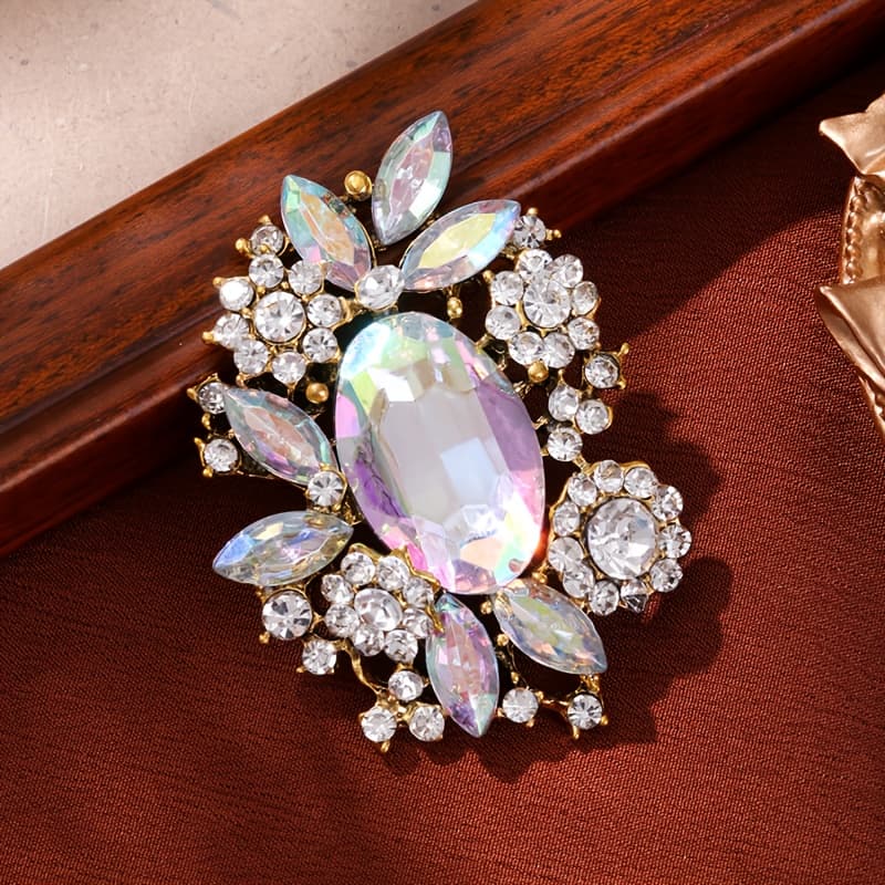 TEMU Retro European-style Large Brooch, A Fashionable And Colorful Flower Brooch, A Gorgeous Decorative Pin Accessory