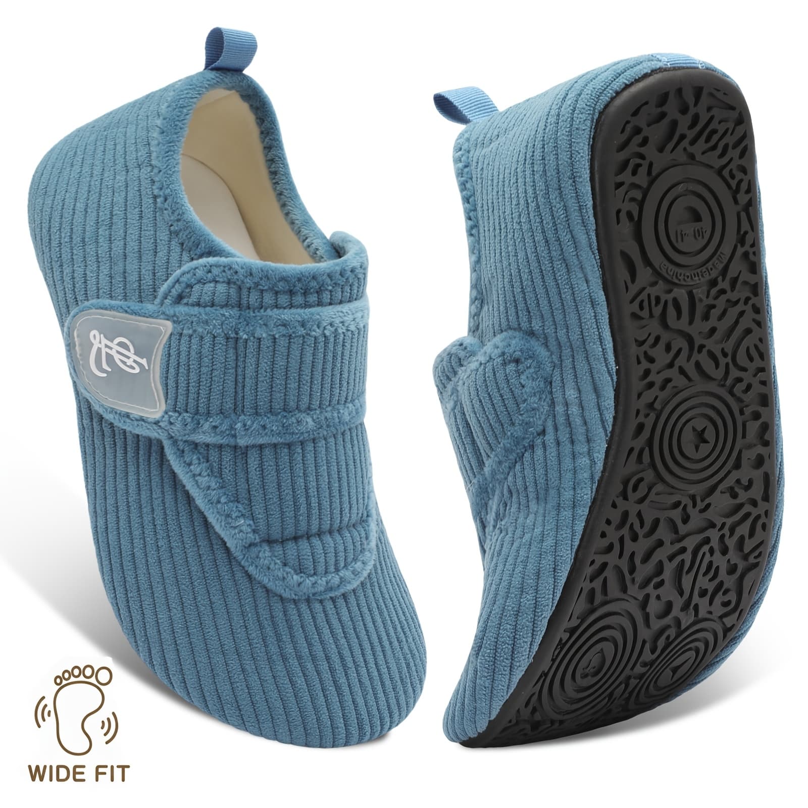 TEMU Womens Wide Slippers With Rubber Sole Soft-lightweight House Slipper Socks, Around House Shoes, Comfy Adjustable For Home Bedroom Travel Yoga, Unisex, Flat Shoes., Women Shoes