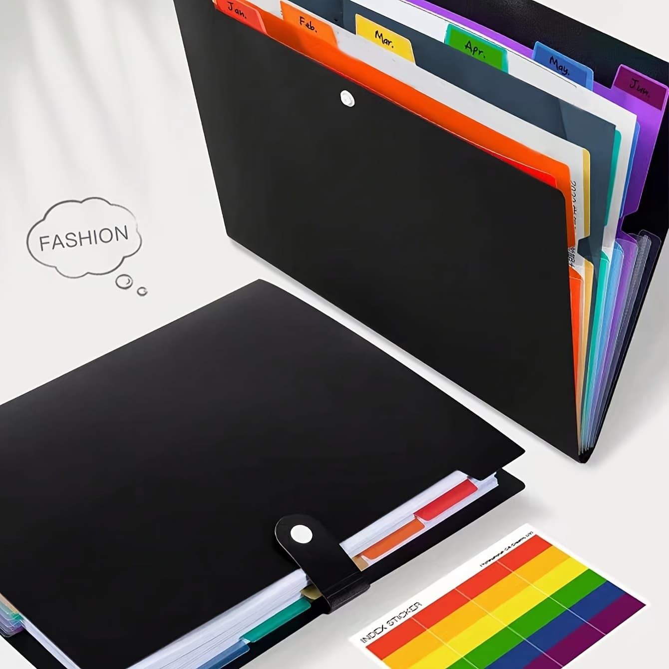 TEMU 1pc 7-layer A4 Classification Folder, Pp Organ Storage Bag, Material Bag, Color Insert Folder, Student Test Paper Folder, Document Bag, Button File Bag