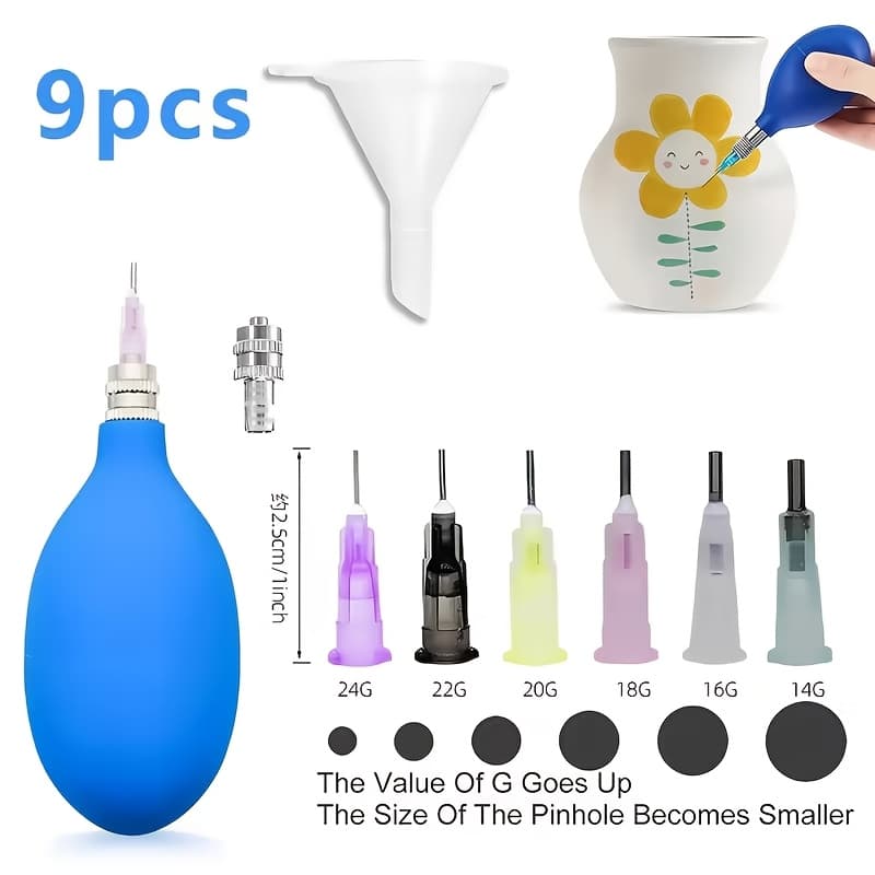 TEMU 9pcs Art Craft Ceramic Clay Application Kit, A Precision Metal Tool For Ceramic Artists And Diy That Requires No Charging, Durable Material, For A Of Projects
