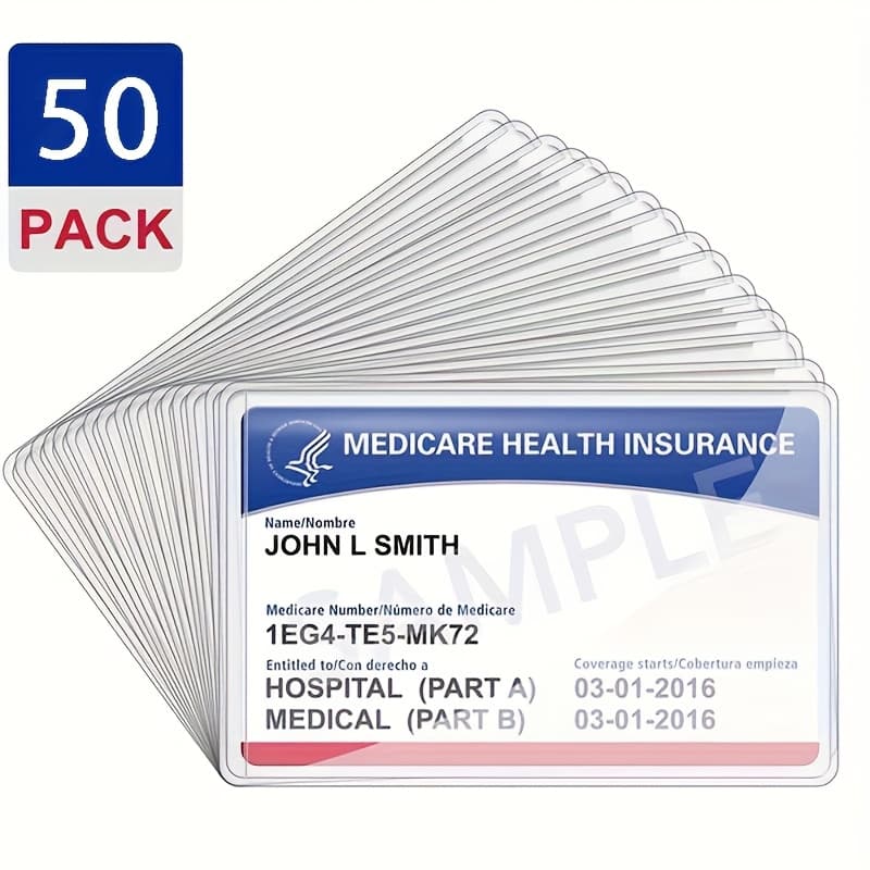 TEMU 50pcs Pvc Plastic Transparent Id Card Sleeve Protector, Credit Card Protector, Business Card Protector, Social Protector, Id Card Protector, Soft And