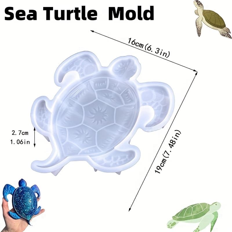TEMU Turtle-shaped Resin Molds, Epoxy Resin 3d Animal Silicone Molds, Large Turtle-shaped Silicone Resin Molds, Marine-themed Night Lights, Home Decoration