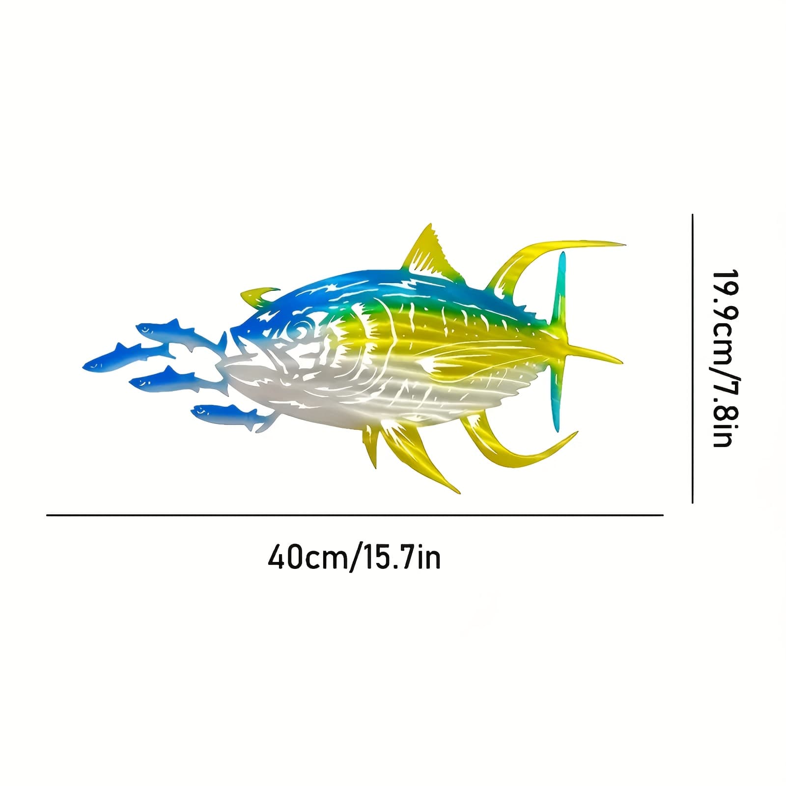 TEMU 2d Flat, 1pc Of Fish Metal Wall Decoration, Sea-themed Ornament, Suitable For Indoor/outdoor/office/pool Use, Housewarming Gifts, Home Decor, Modern Room , Wall Art, 2d Flat