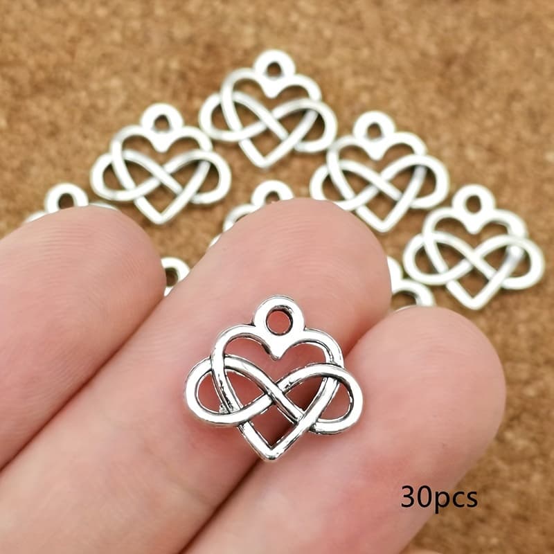 TEMU 14x15mm Mille Pendant, Antique Silvery Diy Handmade Earrings Bracelet Necklace Accessories, Bag Keychain Pendant, Handmade Jewelry Accessories, Clothing Accessories, 30pcs