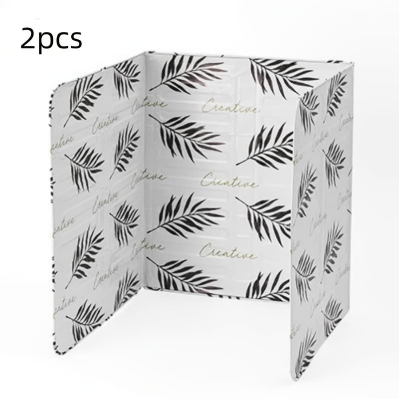 TEMU 2pcs Foldable Kitchen Splash Guard, Gas Stove Oil-proof Heat Insulation Panel With Easy-to-clean Printed Design