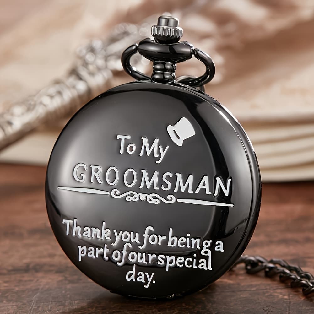 TEMU A Stylish And Trendy Pocket Watch For My Groomsman, An Exquisite Waist Chain Watch,