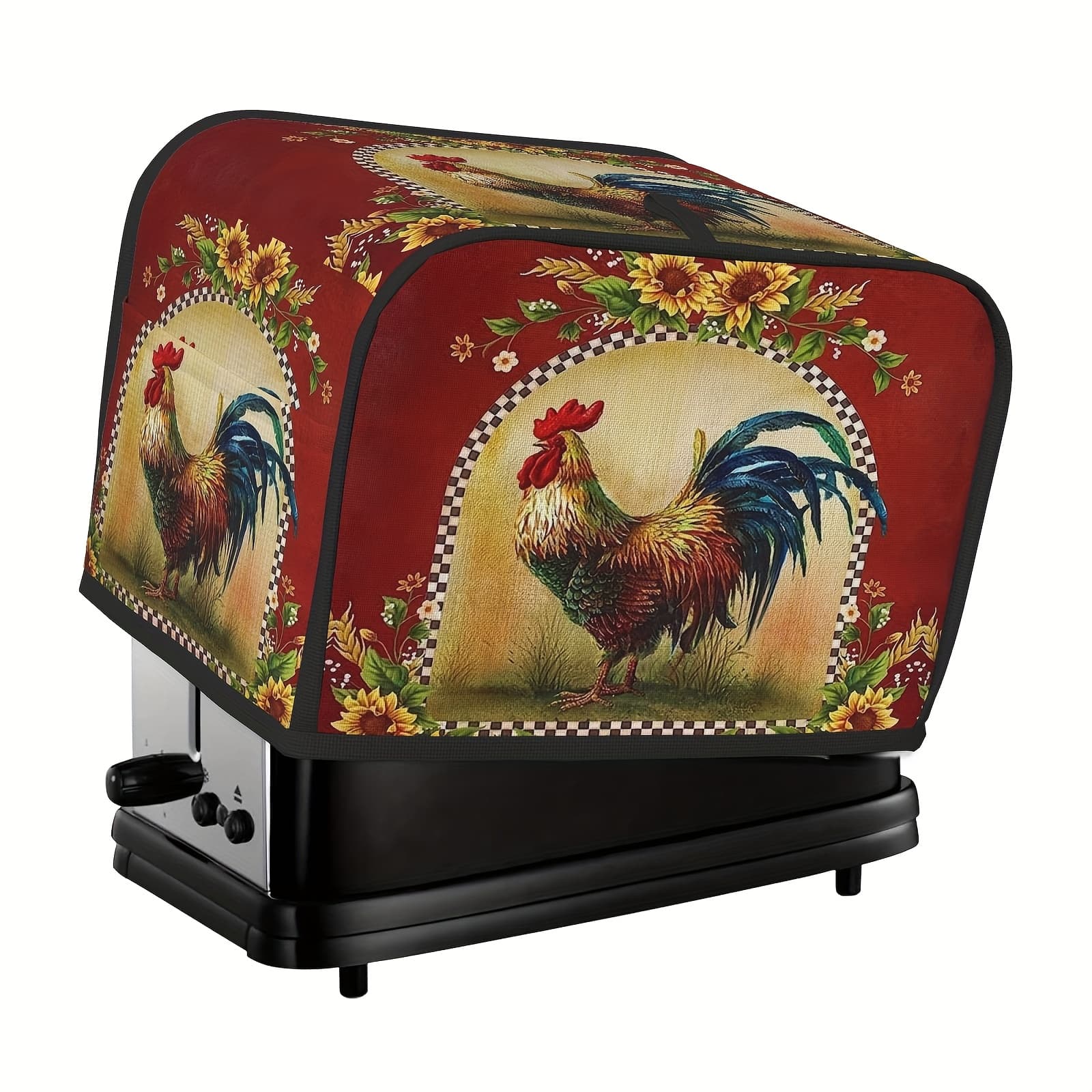 TEMU 1pc Upgraded Toaster Cover With A Rooster Pattern. Made Of High - Quality Polyester To Provide Dust Protection For Toaster Oven. An Gift For Women.