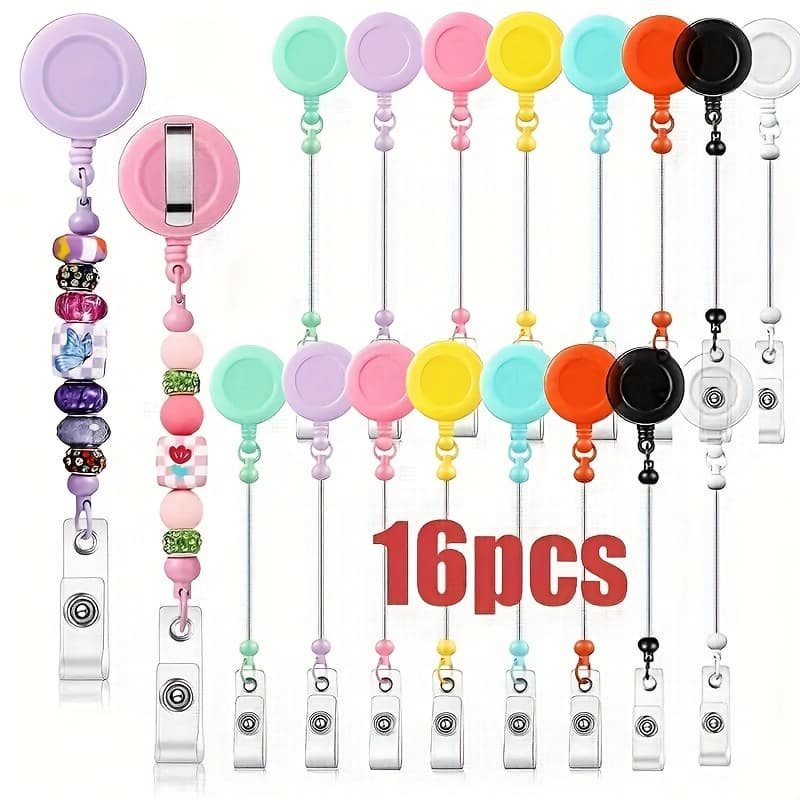 TEMU 16pcs Retractable , Retractable , Id For Nurse Teacher Office Supplies, For Employees And