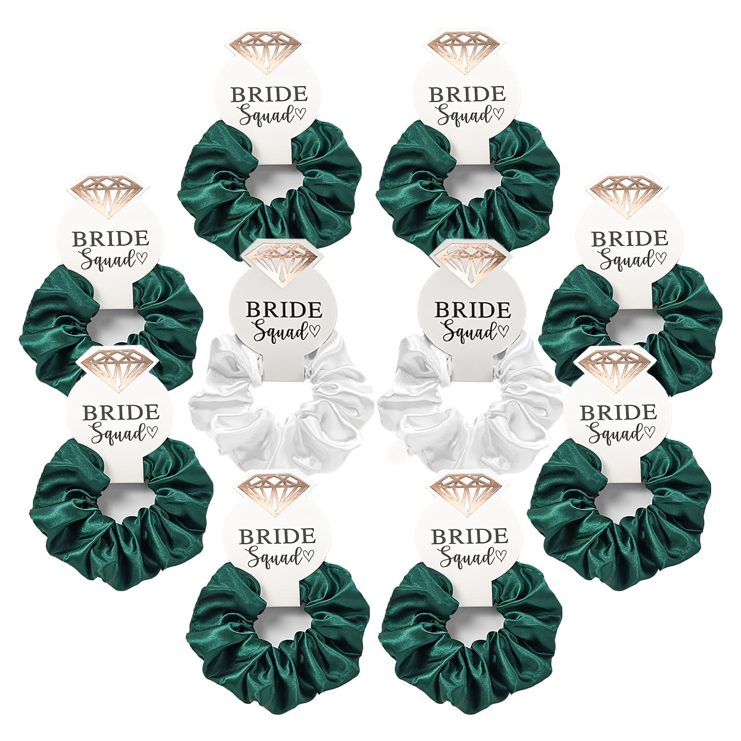 TEMU 10-pack Elegant Fabric Hair Scrunchies Set - Soft Bride Hair Ties For Wedding, Bachelorette Party, Bridal Gift - No Damage Hair Accessories For Women, Solid Color