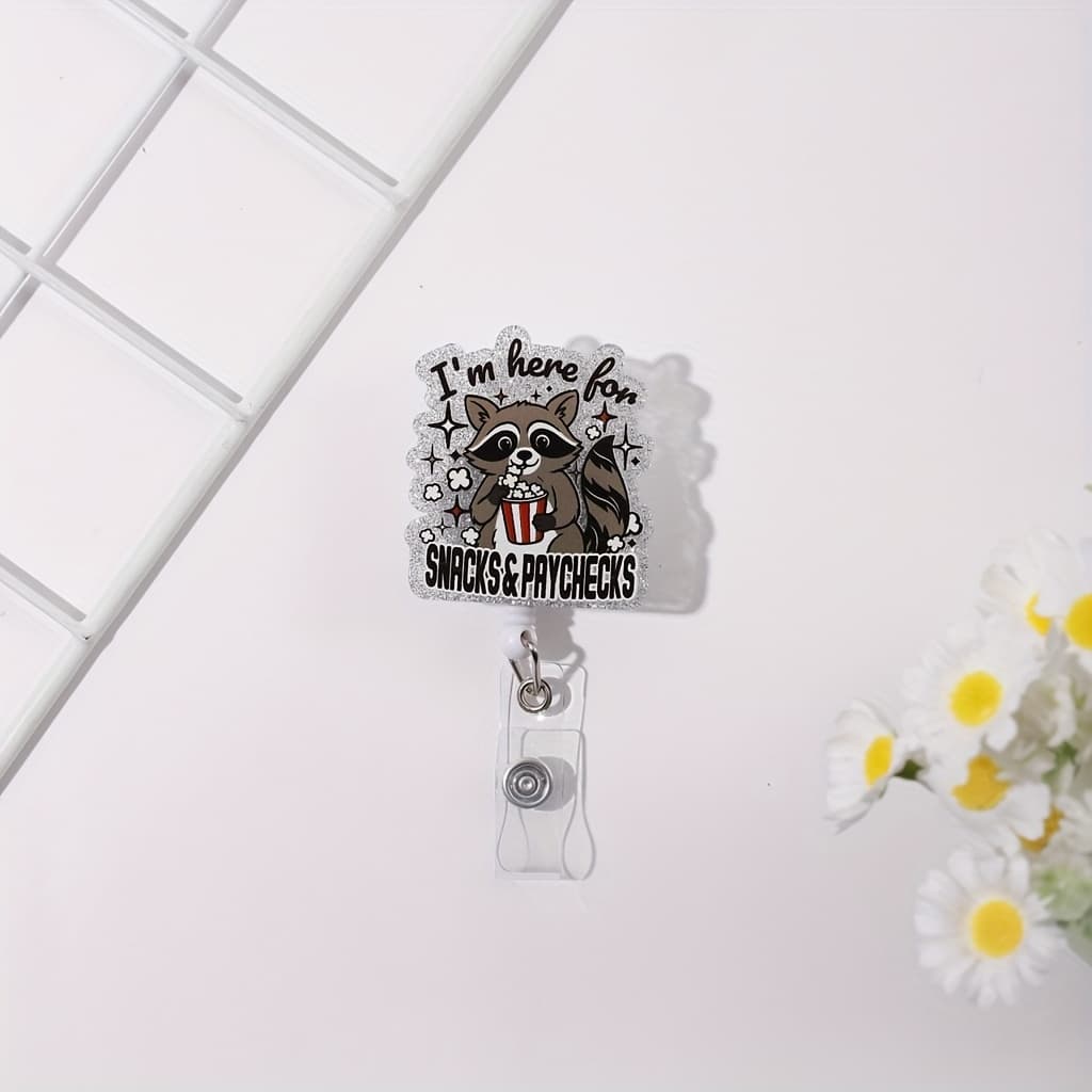 TEMU 1pc "shiny Powder Cute Sloth Trend - Fun And " A Shiny And Stretchable Badge As A Gift For Nurses, Doctors, Medical Workers, Office Workers, And For Special Occasions-belt Clamp