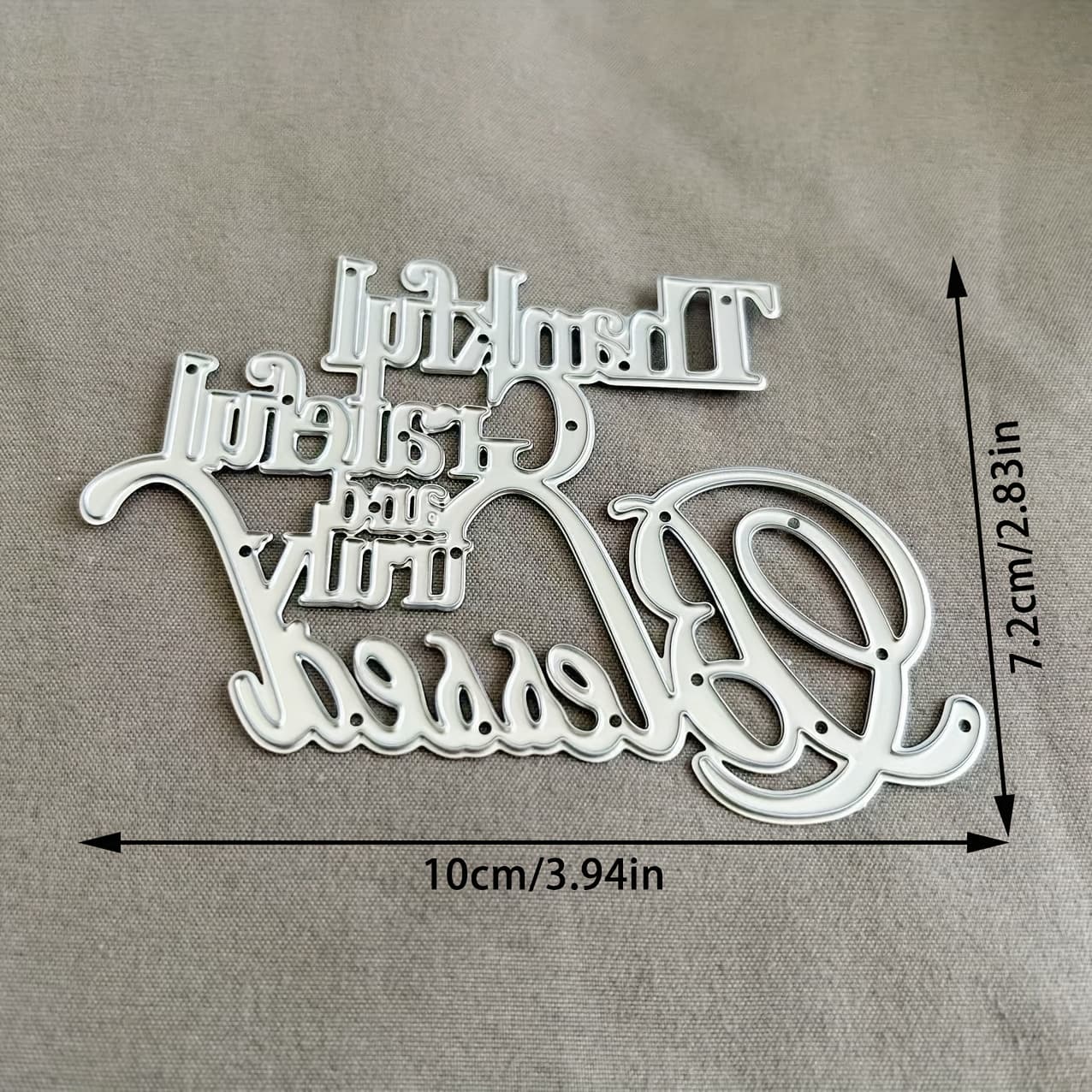 TEMU Thankful, Metal Cutting Dies - Elegant Script & Floral Designs For Diy Scrapbooking, Card Making, And Embossing - Stencils And Greeting Cards, Craft Die