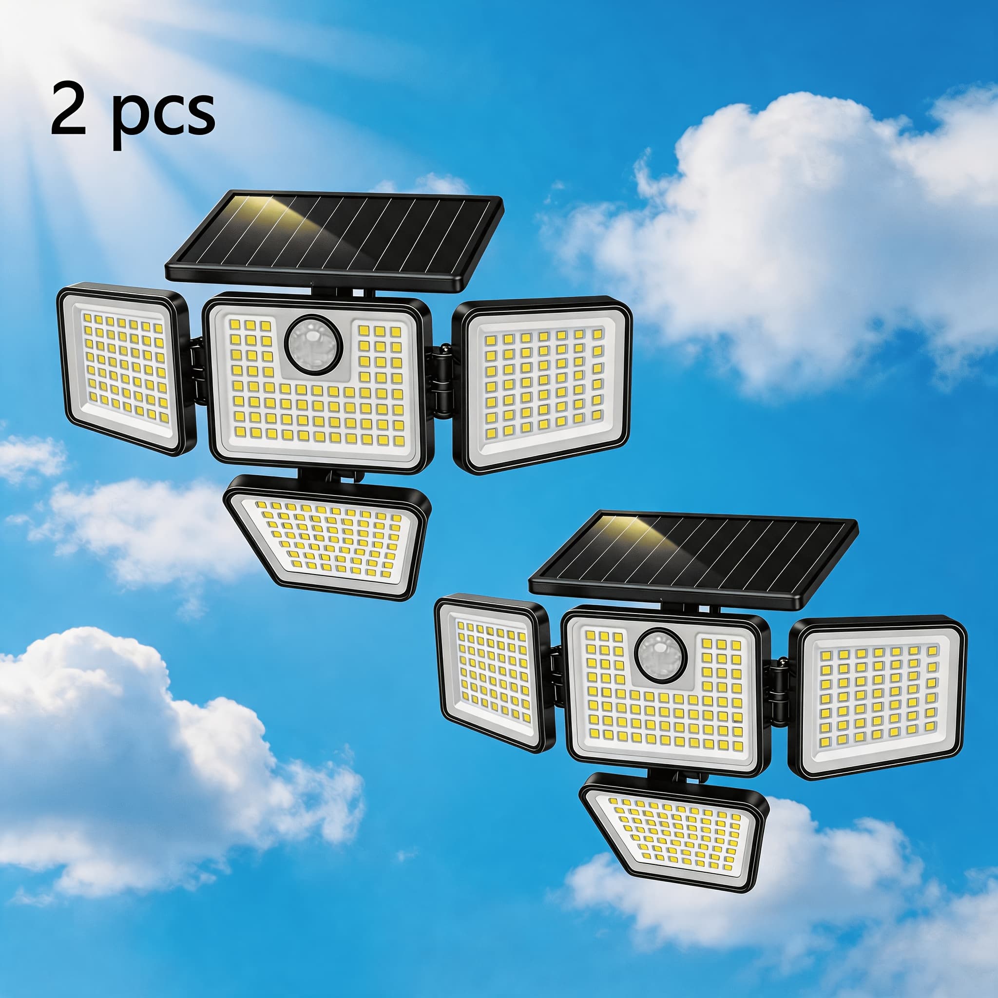 TEMU (1/2/4 Packs) Solar Outdoor Lights For House, Yard, Patio, Garden, 2800lm Ip65 Waterproof Outdoor Security Lights – Perfect Gift For Home And Outdoor Spaces