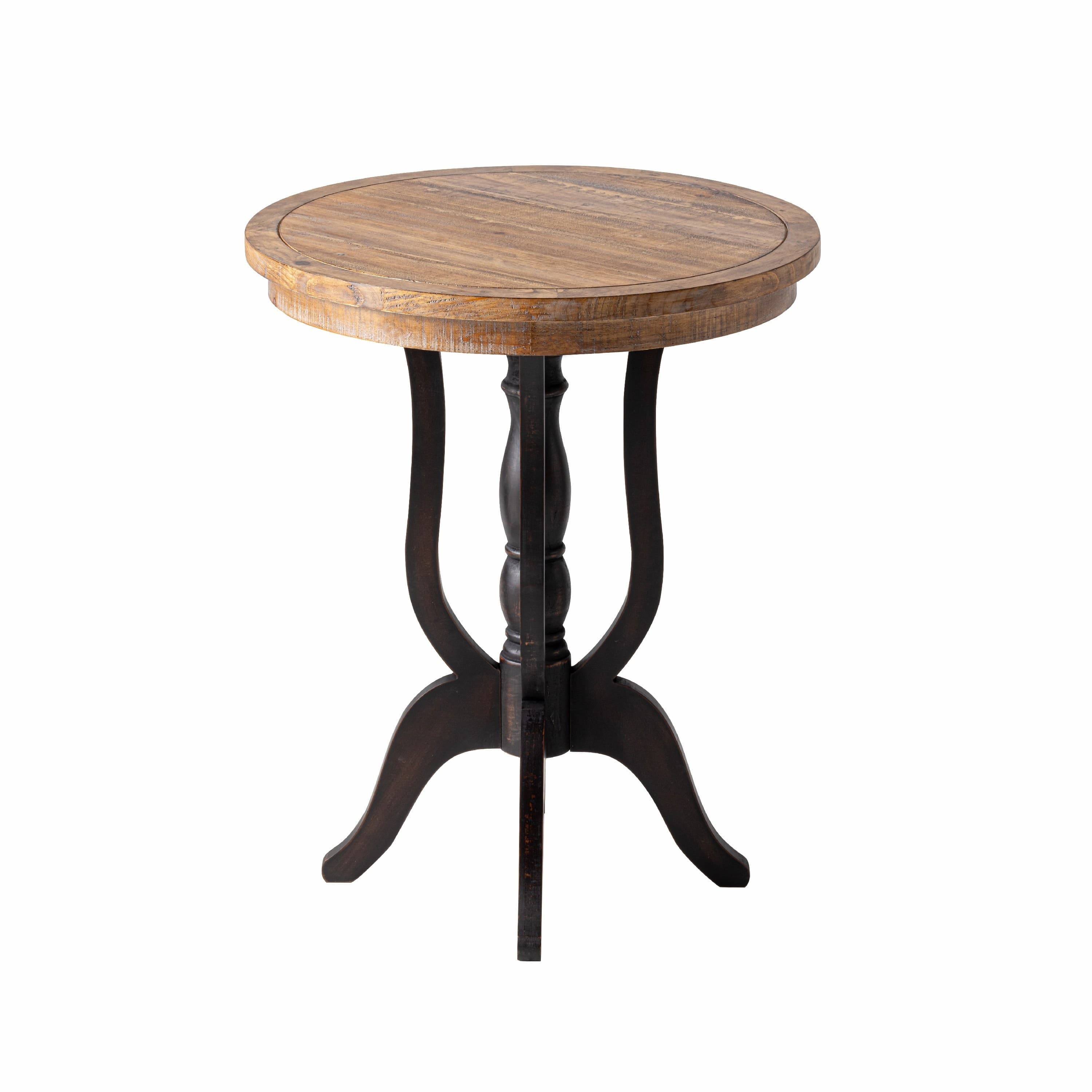 TEMU Rustic Farmhouse End Table, Side Table For Family, Dinning Or Living Room, Handcrafted Finish, Modern, Black