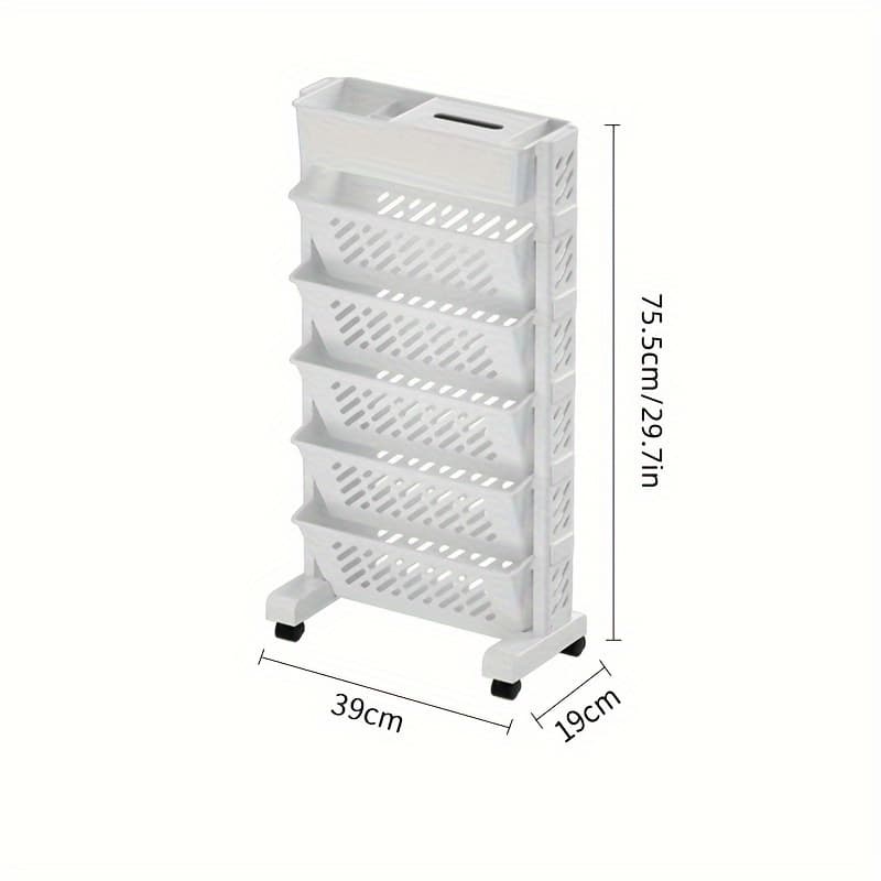 TEMU Office And Home Portable Simple Bookshelf Floor Standing Rack Book Storage Rack Cart Desk Side Storage Rack, Suitable For Books, Tablets, Classroom, Racks.
