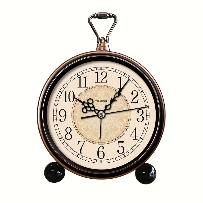 TEMU Classic Silent Featuring Roman , Spacious Face, Metal Construction, Battery-powered, High- For Bedrooms And Living Rooms, Nightstand Alarm Clock, Perfect Gift