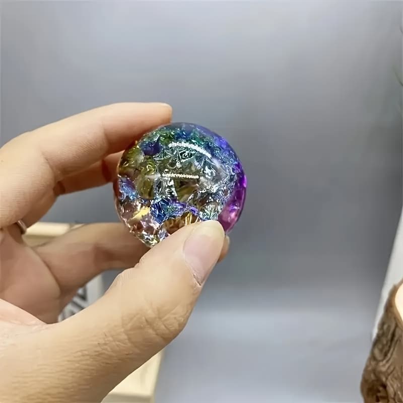 TEMU An Elegant Colored Crackle Ball, Perfect For Home Decor, Serves As A Unique Multifunctional Gift For Any Room, Ideal For Halloween, Christmas, Easter, And Thanksgiving