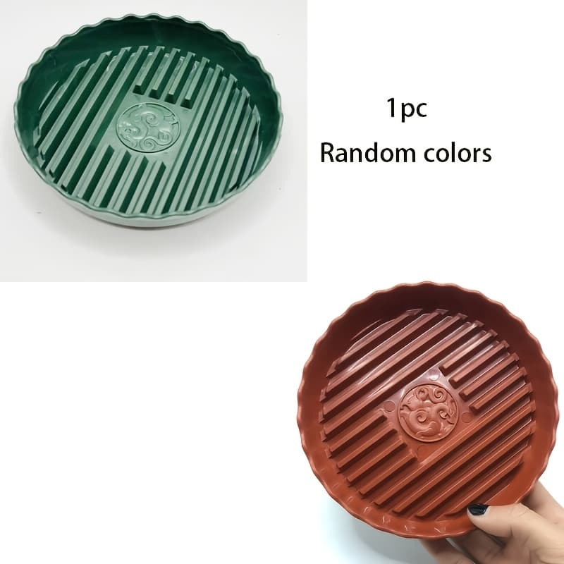 TEMU 1pc Flower Pot Tray Stand, Green Plant Pot Holder Tray Stand, Random Style, Can Collect Water To Prevent Water Leakage, Drainage Tray To Prevent For Potted Plants, Suitable For Potted Plants