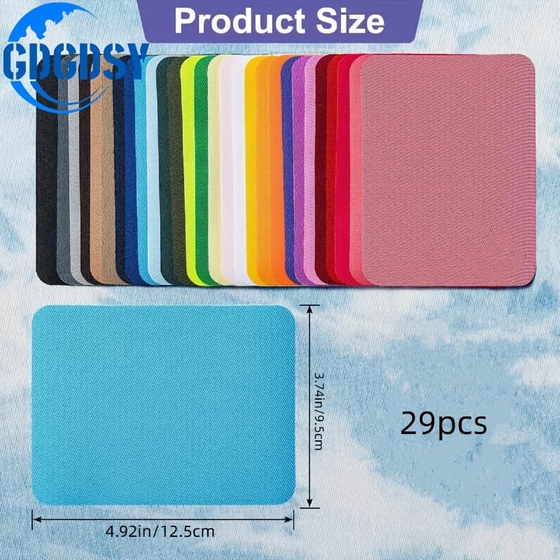 TEMU 29pcs Set Of Iron-on Patches, Measuring 3.7 By 4.9 Inches, In Various Colors, Suitable For Repairing Jeans, Shirts, Clothing, And Trousers