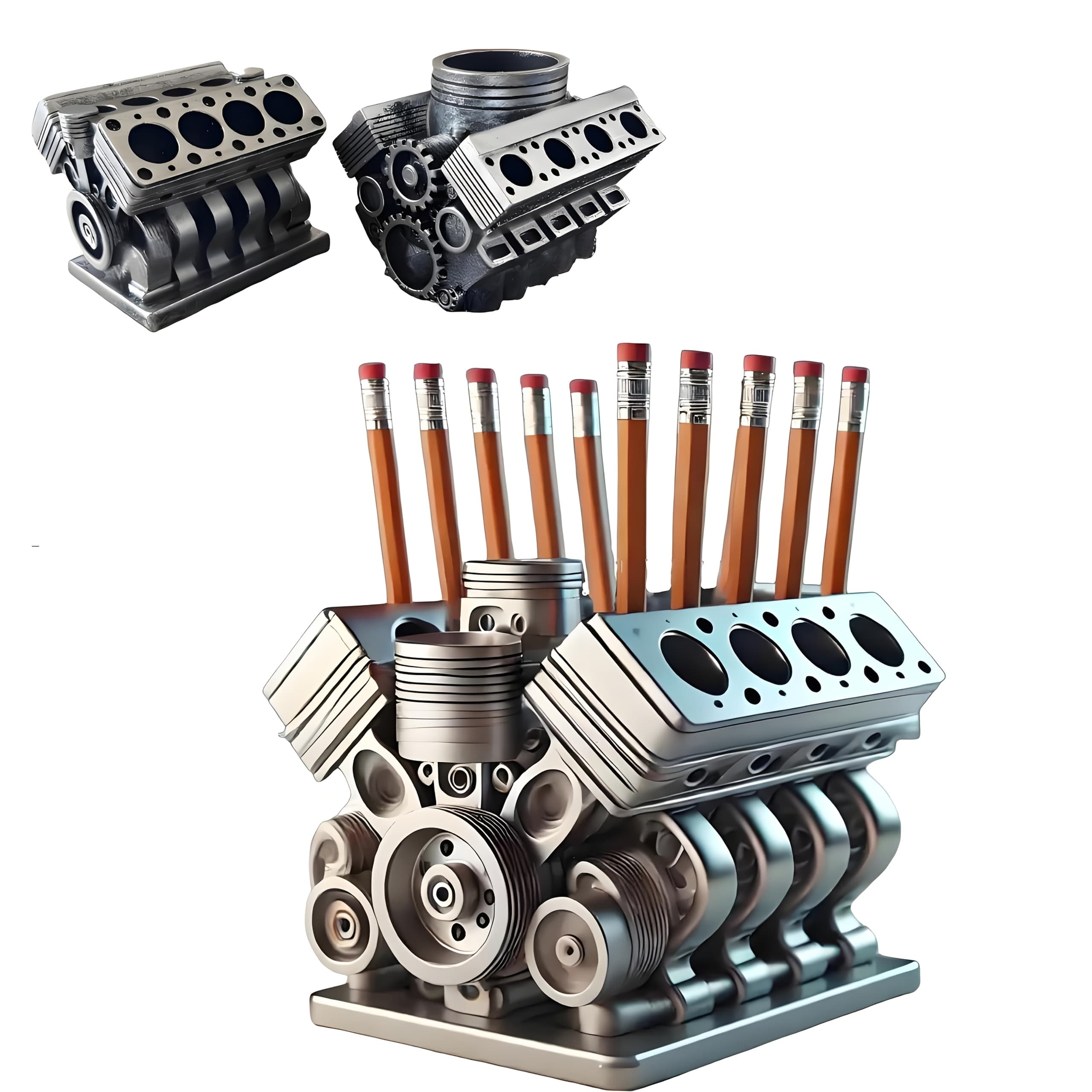 TEMU Model Holder -3d Printed Car Desktop Organizer, A Unique Gift For Car Enthusiasts, Mechanics And Engineers (realistic Mini Engine Design)
