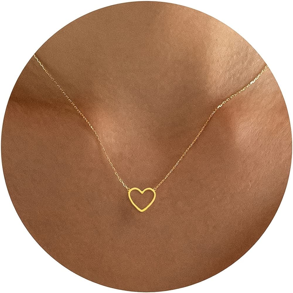 TEMU 1pc Women's Fashion Pendant Necklace, Simple Heart Pendant Necklace For Women, Daily Party Necklace, Choker, Valentine's Day Gift