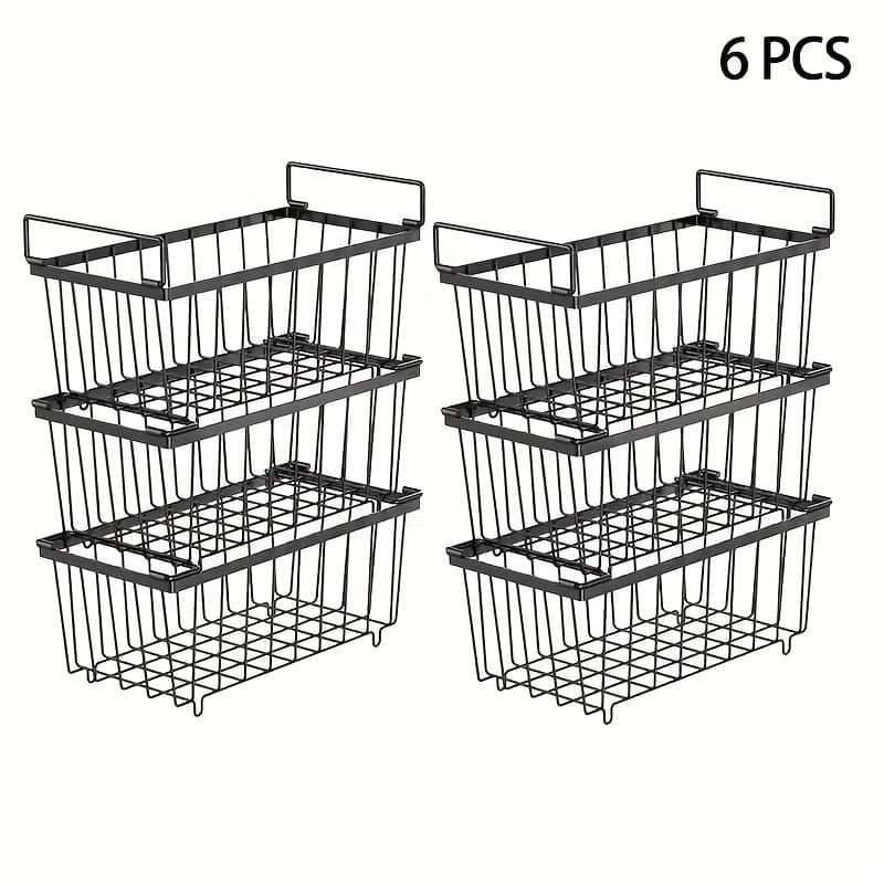 TEMU 2/3/4/6packfreezer Organizer Bins Small Stackable Deep Freezer Organizer Bins For 7 Cu.ft Freezers Easy Get Bottom Foods Without Digging, Chest Freezer Organizer Prevent Food Waste, Black