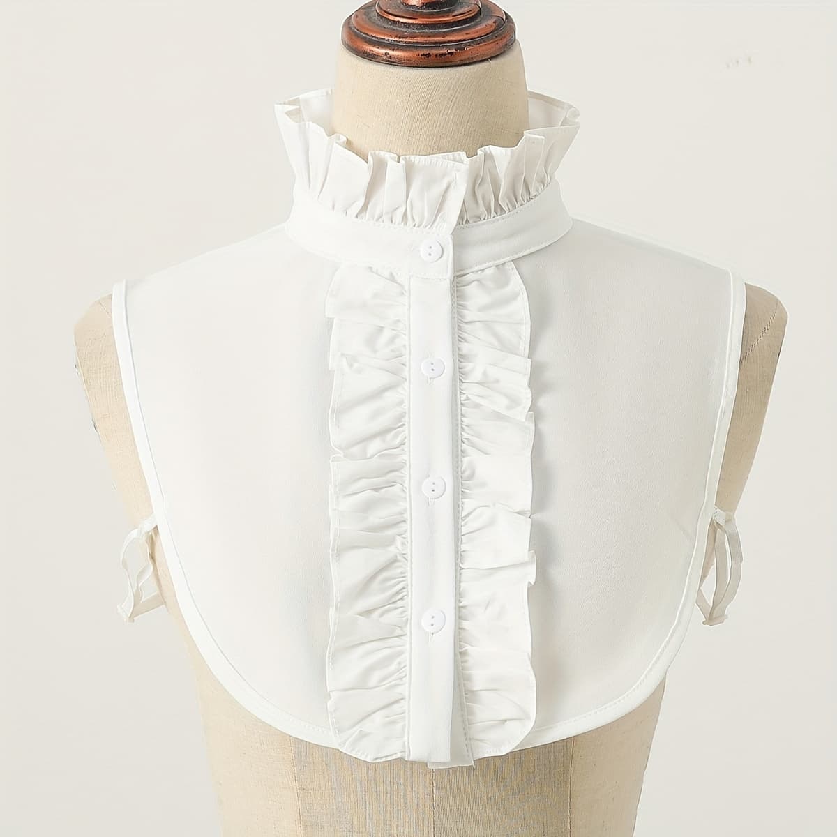 TEMU 1pc Women's Pleated Collar Detachable Fake Collar, Fashionable And Elegant Half-shirt Style, Versatile And Detachable Collar
